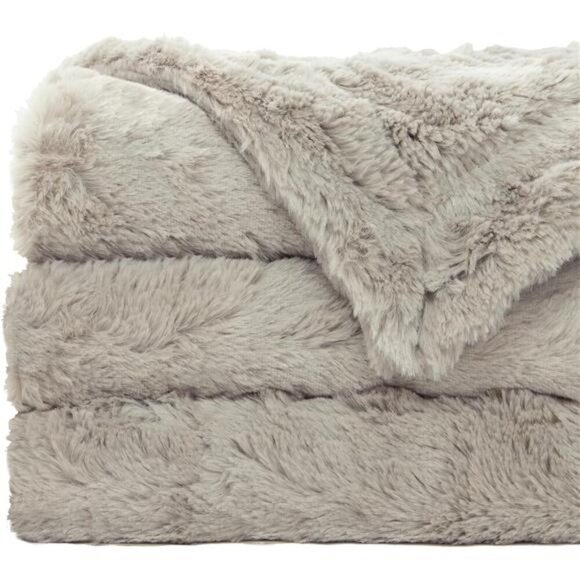 Faux Fur Luxury Throw Blanket,Double Side Soft Fluffy Shaggy Fuzzy Blanket - Picture 2 of 7